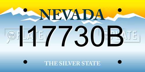 I17730B Nevada License Plate