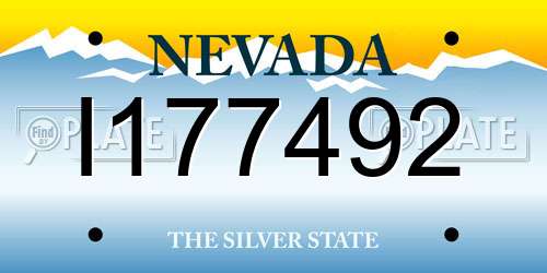 I177492 Nevada License Plate