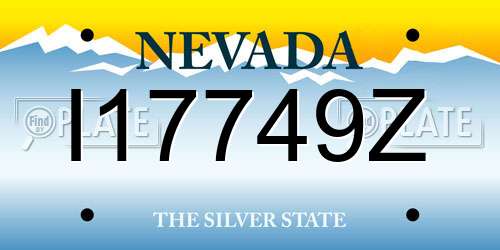 I17749Z Nevada License Plate