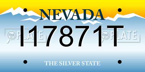 I17871T Nevada License Plate