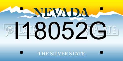 I18052G Nevada License Plate