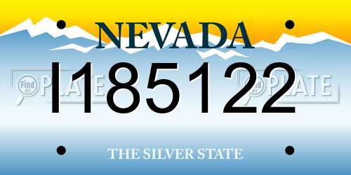 I185122 Nevada License Plate