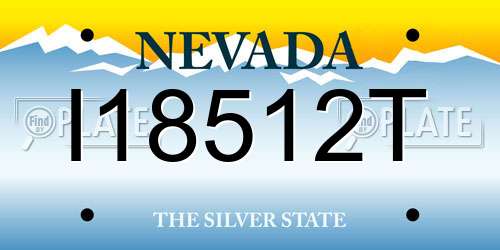 I18512T Nevada License Plate