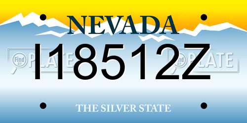 I18512Z Nevada License Plate