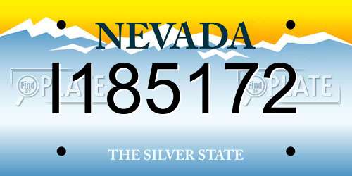 I185172 Nevada License Plate