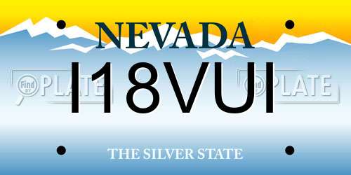 I18VUI Nevada License Plate
