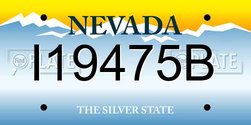 I19475B Nevada License Plate
