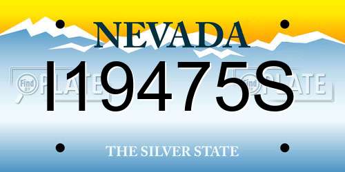 I19475S Nevada License Plate