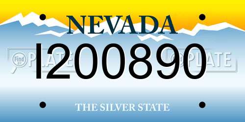 I200890 Nevada License Plate