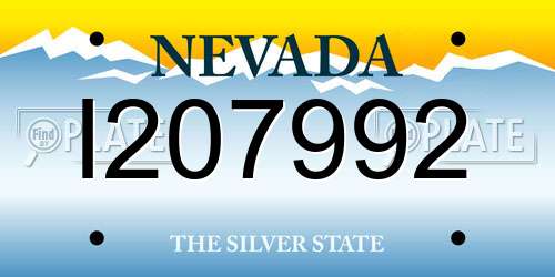 I207992 Nevada License Plate
