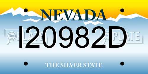 I20982D Nevada License Plate