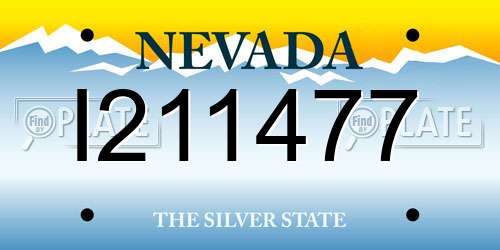 I211477 Nevada License Plate