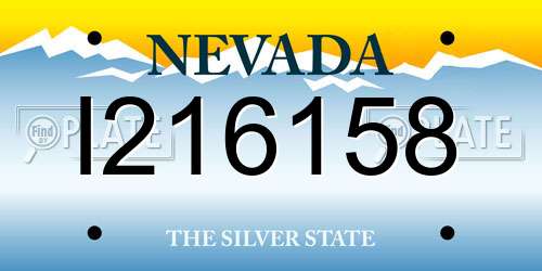 I216158 Nevada License Plate