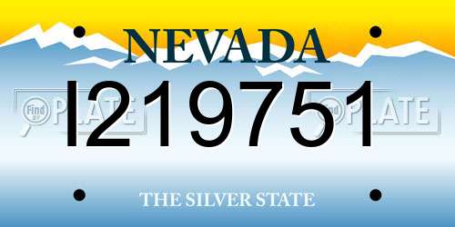 I219751 Nevada License Plate