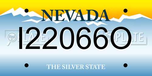 I22066O Nevada License Plate