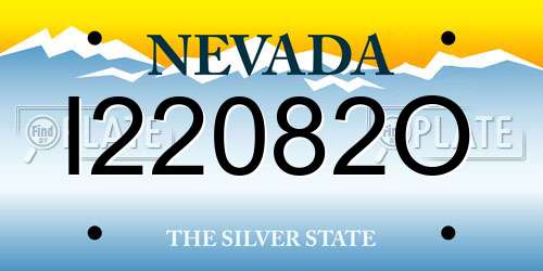 I22082O Nevada License Plate