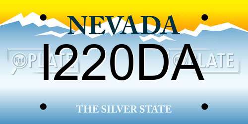 I220DA Nevada License Plate