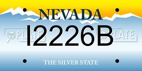 I2226B Nevada License Plate