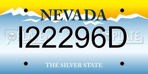 I22296D Nevada License Plate