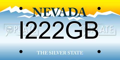 I222GB Nevada License Plate