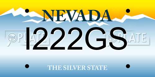 I222GS Nevada License Plate
