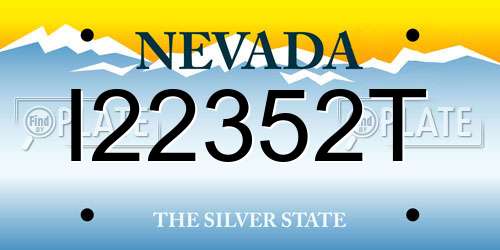 I22352T Nevada License Plate