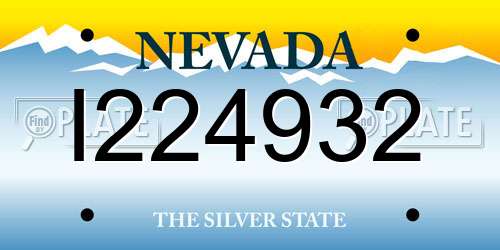 I224932 Nevada License Plate