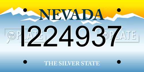 I224937 Nevada License Plate