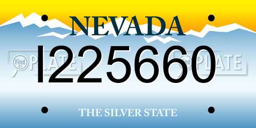 I225660 Nevada License Plate