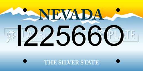 I22566O Nevada License Plate