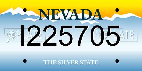 I225705 Nevada License Plate