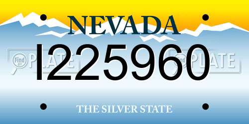 I225960 Nevada License Plate