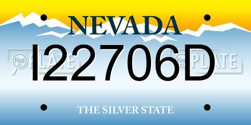 I22706D Nevada License Plate