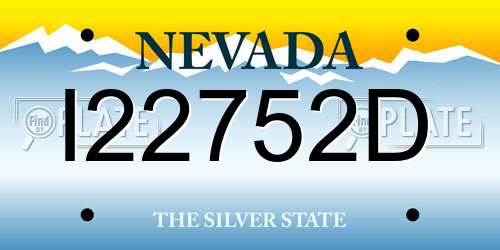 I22752D Nevada License Plate