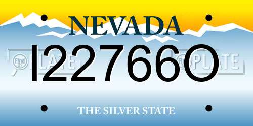 I22766O Nevada License Plate