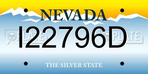 I22796D Nevada License Plate