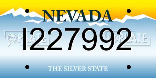 I227992 Nevada License Plate