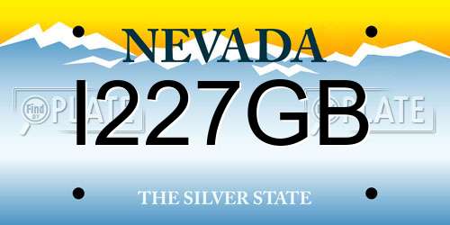 I227GB Nevada License Plate