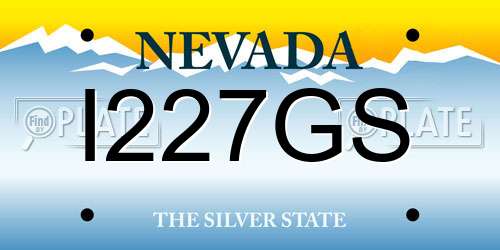 I227GS Nevada License Plate