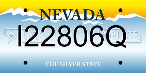 I22806Q Nevada License Plate