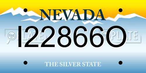 I22866O Nevada License Plate