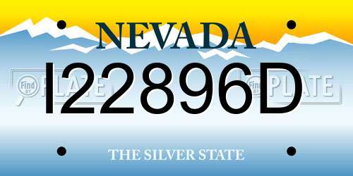 I22896D Nevada License Plate
