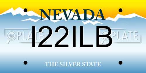 I22ILB Nevada License Plate