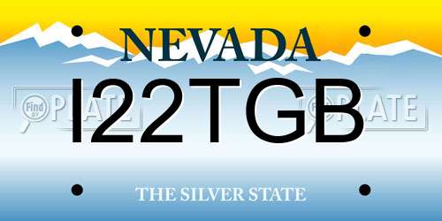 I22TGB Nevada License Plate