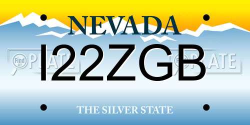 I22ZGB Nevada License Plate
