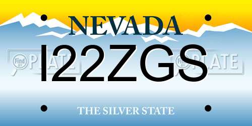 I22ZGS Nevada License Plate