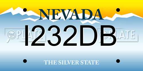 I232DB Nevada License Plate