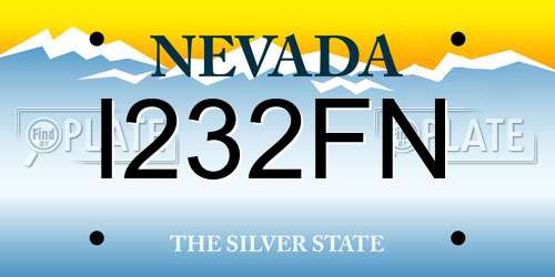 I232FN Nevada License Plate