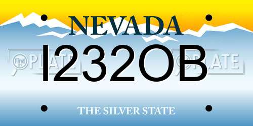 I232OB Nevada License Plate