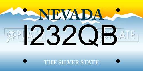 I232QB Nevada License Plate
